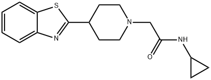 1-Piperidineacetamide,4-(2-benzothiazolyl)-N-cyclopropyl-(9CI) Struktur