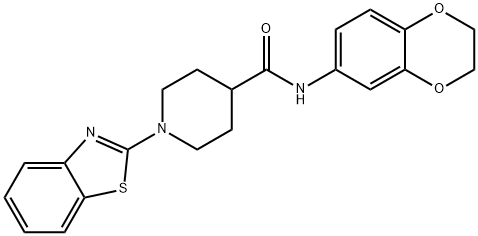 4-Piperidinecarboxamide,1-(2-benzothiazolyl)-N-(2,3-dihydro-1,4-benzodioxin-6-yl)-(9CI) Struktur