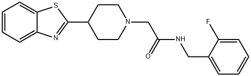 1-Piperidineacetamide,4-(2-benzothiazolyl)-N-[(2-fluorophenyl)methyl]-(9CI) Struktur