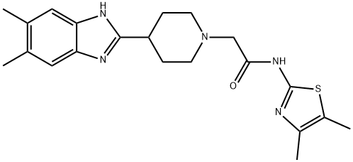 1-Piperidineacetamide,4-(5,6-dimethyl-1H-benzimidazol-2-yl)-N-(4,5-dimethyl-2-thiazolyl)-(9CI) Struktur