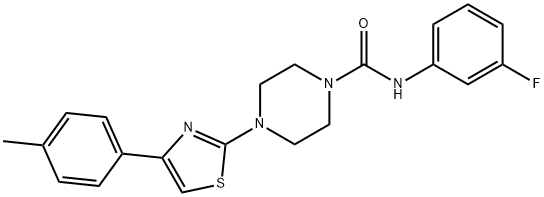 1-Piperazinecarboxamide,N-(3-fluorophenyl)-4-[4-(4-methylphenyl)-2-thiazolyl]-(9CI) Struktur