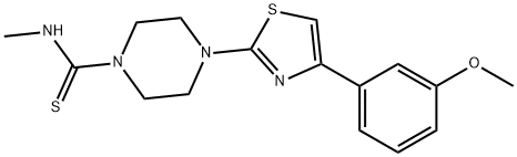 1-Piperazinecarbothioamide,4-[4-(3-methoxyphenyl)-2-thiazolyl]-N-methyl-(9CI) Struktur