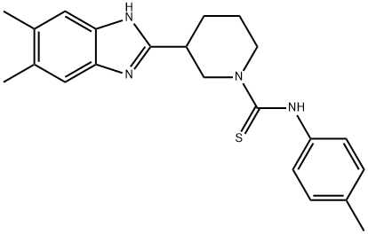 1-Piperidinecarbothioamide,3-(5,6-dimethyl-1H-benzimidazol-2-yl)-N-(4-methylphenyl)-(9CI) Struktur