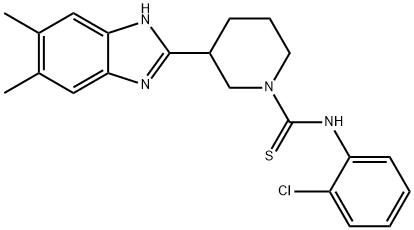 1-Piperidinecarbothioamide,N-(2-chlorophenyl)-3-(5,6-dimethyl-1H-benzimidazol-2-yl)-(9CI) Struktur