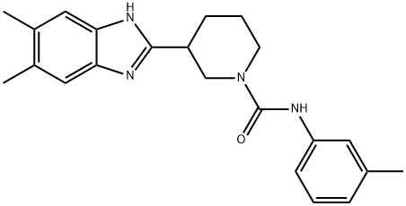 1-Piperidinecarboxamide,3-(5,6-dimethyl-1H-benzimidazol-2-yl)-N-(3-methylphenyl)-(9CI) Struktur