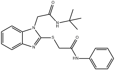 1H-Benzimidazole-1-acetamide,N-(1,1-dimethylethyl)-2-[[2-oxo-2-(phenylamino)ethyl]thio]-(9CI) Struktur