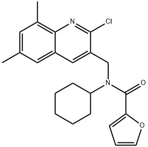 2-Furancarboxamide,N-[(2-chloro-6,8-dimethyl-3-quinolinyl)methyl]-N-cyclohexyl-(9CI) Struktur