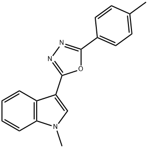 1H-Indole,1-methyl-3-[5-(4-methylphenyl)-1,3,4-oxadiazol-2-yl]-(9CI) Struktur