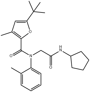 2-Furancarboxamide,N-[2-(cyclopentylamino)-2-oxoethyl]-5-(1,1-dimethylethyl)-3-methyl-N-(2-methylphenyl)-(9CI) Struktur