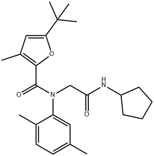 2-Furancarboxamide,N-[2-(cyclopentylamino)-2-oxoethyl]-5-(1,1-dimethylethyl)-N-(2,5-dimethylphenyl)-3-methyl-(9CI) Struktur