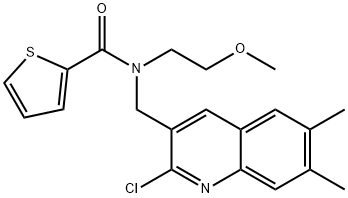 2-Thiophenecarboxamide,N-[(2-chloro-6,7-dimethyl-3-quinolinyl)methyl]-N-(2-methoxyethyl)-(9CI) Struktur