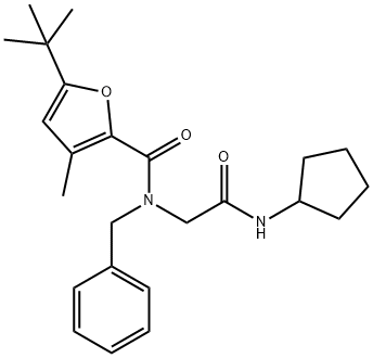 2-Furancarboxamide,N-[2-(cyclopentylamino)-2-oxoethyl]-5-(1,1-dimethylethyl)-3-methyl-N-(phenylmethyl)-(9CI) Struktur