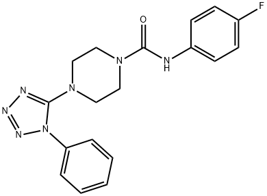 1-Piperazinecarboxamide,N-(4-fluorophenyl)-4-(1-phenyl-1H-tetrazol-5-yl)-(9CI) Struktur