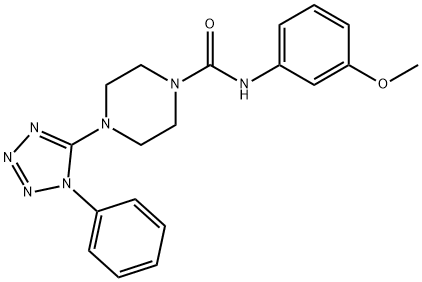 1-Piperazinecarboxamide,N-(3-methoxyphenyl)-4-(1-phenyl-1H-tetrazol-5-yl)-(9CI) Struktur