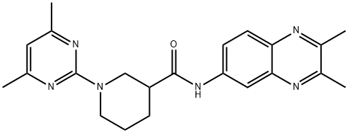 3-Piperidinecarboxamide,1-(4,6-dimethyl-2-pyrimidinyl)-N-(2,3-dimethyl-6-quinoxalinyl)-(9CI) Struktur