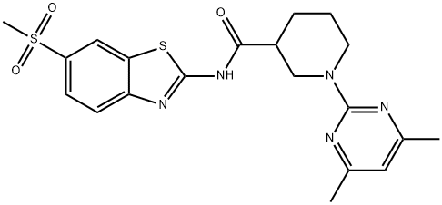 3-Piperidinecarboxamide,1-(4,6-dimethyl-2-pyrimidinyl)-N-[6-(methylsulfonyl)-2-benzothiazolyl]-(9CI) Struktur