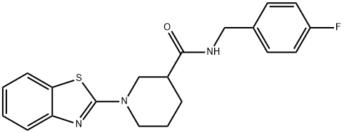 3-Piperidinecarboxamide,1-(2-benzothiazolyl)-N-[(4-fluorophenyl)methyl]-(9CI) Struktur