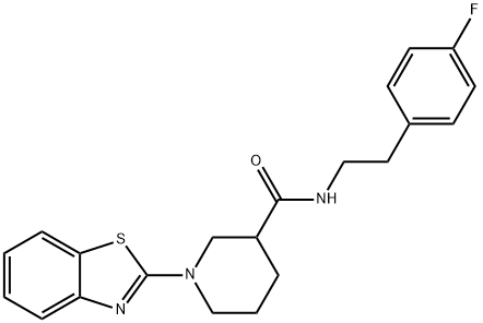 3-Piperidinecarboxamide,1-(2-benzothiazolyl)-N-[2-(4-fluorophenyl)ethyl]-(9CI) Struktur