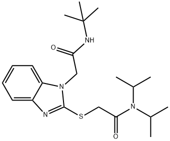 1H-Benzimidazole-1-acetamide,2-[[2-[bis(1-methylethyl)amino]-2-oxoethyl]thio]-N-(1,1-dimethylethyl)-(9CI) Struktur