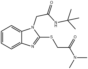 1H-Benzimidazole-1-acetamide,2-[[2-(dimethylamino)-2-oxoethyl]thio]-N-(1,1-dimethylethyl)-(9CI) Struktur