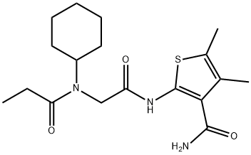 3-Thiophenecarboxamide,2-[[[cyclohexyl(1-oxopropyl)amino]acetyl]amino]-4,5-dimethyl-(9CI) Struktur