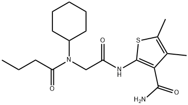 3-Thiophenecarboxamide,2-[[[cyclohexyl(1-oxobutyl)amino]acetyl]amino]-4,5-dimethyl-(9CI) Struktur