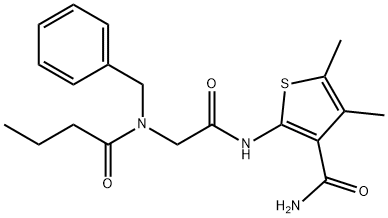 3-Thiophenecarboxamide,4,5-dimethyl-2-[[[(1-oxobutyl)(phenylmethyl)amino]acetyl]amino]-(9CI) Struktur