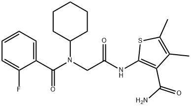 3-Thiophenecarboxamide,2-[[[cyclohexyl(2-fluorobenzoyl)amino]acetyl]amino]-4,5-dimethyl-(9CI) Struktur