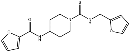 2-Furancarboxamide,N-[1-[[(2-furanylmethyl)amino]thioxomethyl]-4-piperidinyl]-(9CI) Struktur