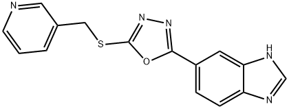 1H-Benzimidazole,5-[5-[(3-pyridinylmethyl)thio]-1,3,4-oxadiazol-2-yl]-(9CI) Struktur