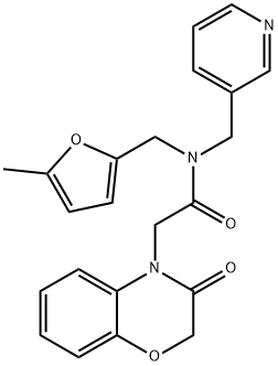 4H-1,4-Benzoxazine-4-acetamide,2,3-dihydro-N-[(5-methyl-2-furanyl)methyl]-3-oxo-N-(3-pyridinylmethyl)-(9CI) Struktur