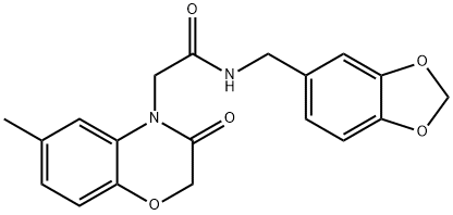 4H-1,4-Benzoxazine-4-acetamide,N-(1,3-benzodioxol-5-ylmethyl)-2,3-dihydro-6-methyl-3-oxo-(9CI) Struktur