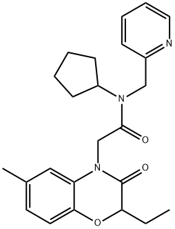 4H-1,4-Benzoxazine-4-acetamide,N-cyclopentyl-2-ethyl-2,3-dihydro-6-methyl-3-oxo-N-(2-pyridinylmethyl)-(9CI) Struktur