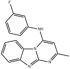 Pyrimido[1,2-a]benzimidazol-4-amine, N-(3-fluorophenyl)-2-methyl- (9CI) Struktur