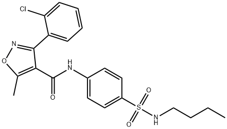 4-Isoxazolecarboxamide,N-[4-[(butylamino)sulfonyl]phenyl]-3-(2-chlorophenyl)-5-methyl-(9CI) Struktur