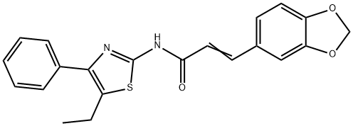 2-Propenamide,3-(1,3-benzodioxol-5-yl)-N-(5-ethyl-4-phenyl-2-thiazolyl)-(9CI) Struktur