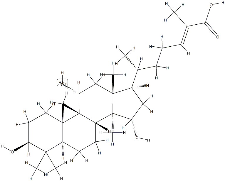 (24E)-3β,11α,15α-Trihydroxy-9β,19-cyclolanost-24-en-26-oic acid Struktur