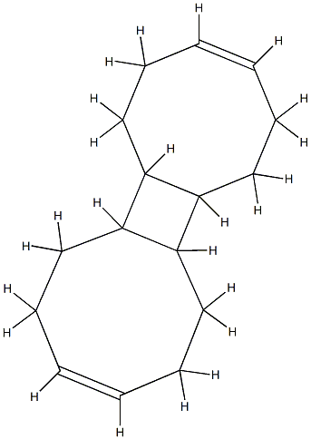 Cyclobuta[1,2:3,4]dicyclooctene, 1,2,5,6,6a,6b,7,8,11,12,12a,12b-dodec ahydro-, (6aalpha,6balpha,12abeta,12bbeta)- Struktur