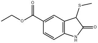 ethyl 3-(methylthio)-2-oxindoline-5-carboxylate Struktur