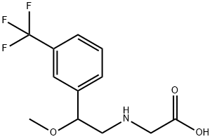 2-(β-Methoxy-m-trifluoromethylphenethylamino)acetic acid Struktur