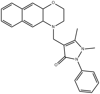 1-phenyl-2,3-dimethyl-4-naphthalanmorpholinomethylpyrazolin-5-one Struktur