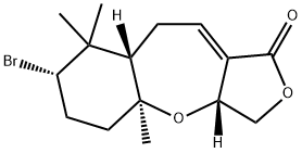 (3aR)-7α-Bromo-3a,4a,5,6,7,8,8aβ,9-octahydro-4aα,8,8-trimethylfuro[3,4-b][1]benzoxepin-1(3H)-one Struktur