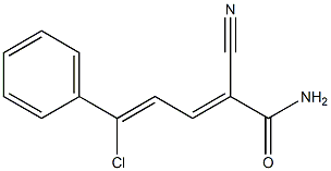 5-chloro-2-cyano-5-phenyl-2,4-pentadienamide Struktur