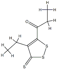 1-Propanone,1-(4-ethyl-3-thioxo-3H-1,2-dithiol-5-yl)-(9CI) Struktur