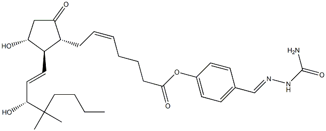 16,16-dimethyprostaglandin E2 4-benzaldehyde semicarbazone ester Struktur