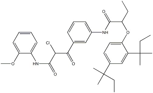 3-[[2-[2,4-Bis(1,1-dimethylpropyl)phenoxy]-1-oxobutyl]amino]-α-chloro-N-(2-methoxyphenyl)-β-oxobenzenepropanamide Struktur