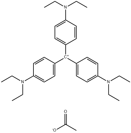 tris[4-(diethylamino)phenyl]methylium acetate Struktur