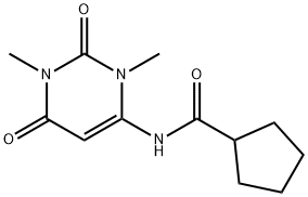 Cyclopentanecarboxamide, N-(1,2,3,6-tetrahydro-1,3-dimethyl-2,6-dioxo-4- Struktur