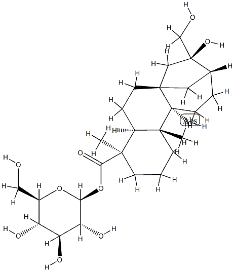 9,16,17-Trihydroxykauran-18-oic acid β-D-glucopyranosyl ester Struktur