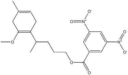 2-Methoxy-δ,4-dimethyl-1,4-cyclohexadiene-1-(1-butanol)3,5-dinitrobenzoate Struktur